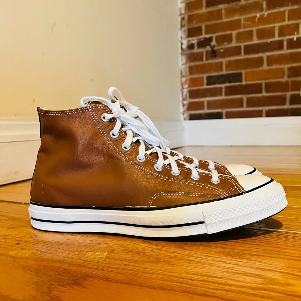 Converse Chuck Taylor All Star Cruise Leather High-Top Shoes Cognac Brown 12